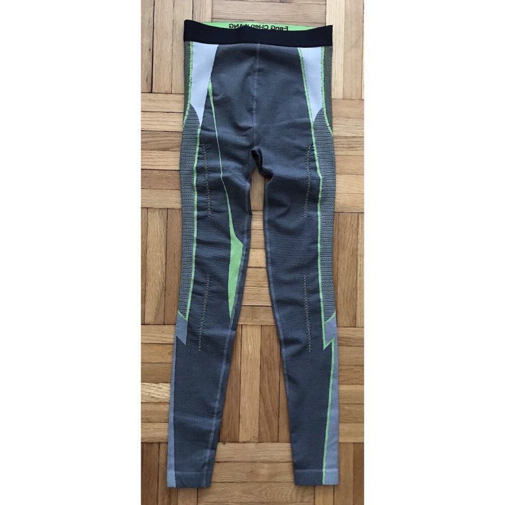 Size XS Womens Nike Pro Feng Chen Wang Logo Leggings Gray Green DV4015-045